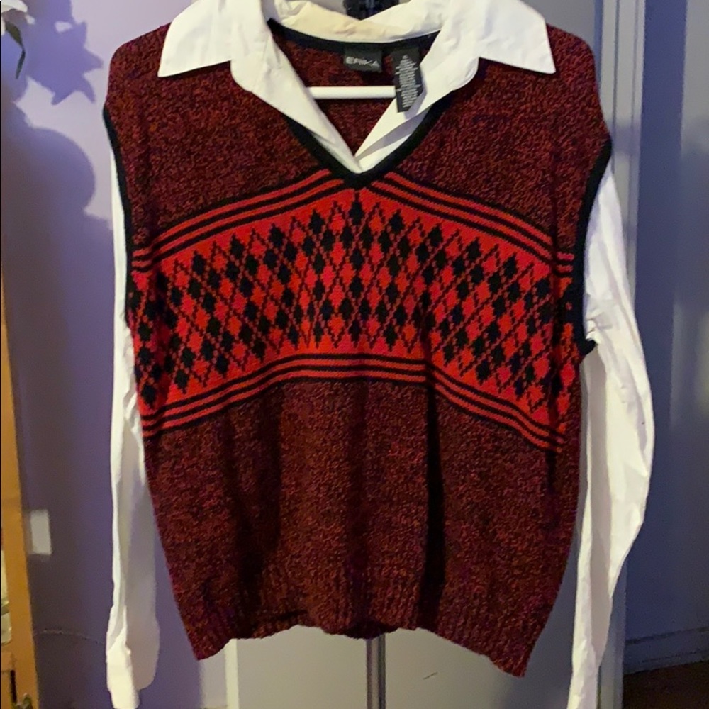 Sweater/woven top combo